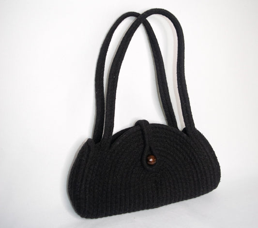 Black Cotton Rope Hand bag