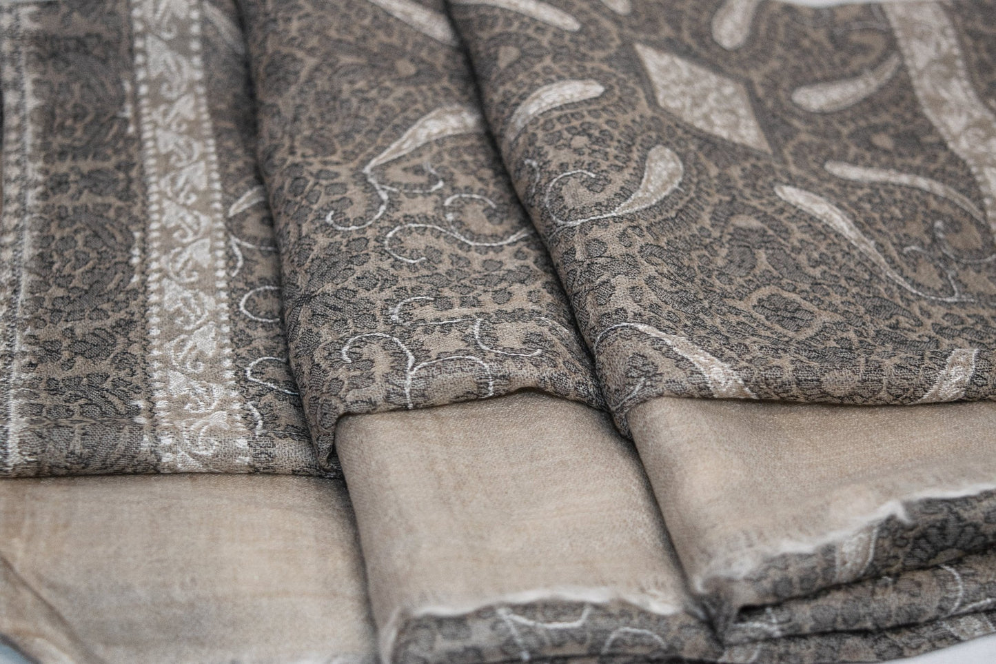 Brown Black cashmere wrap scarf