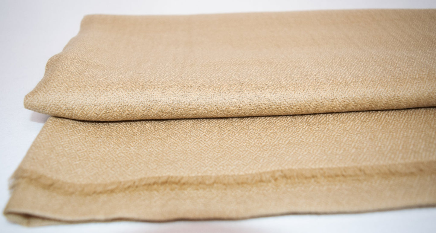 Soft Beige Pashmina Scarf Featuring Intricate Diamond Design