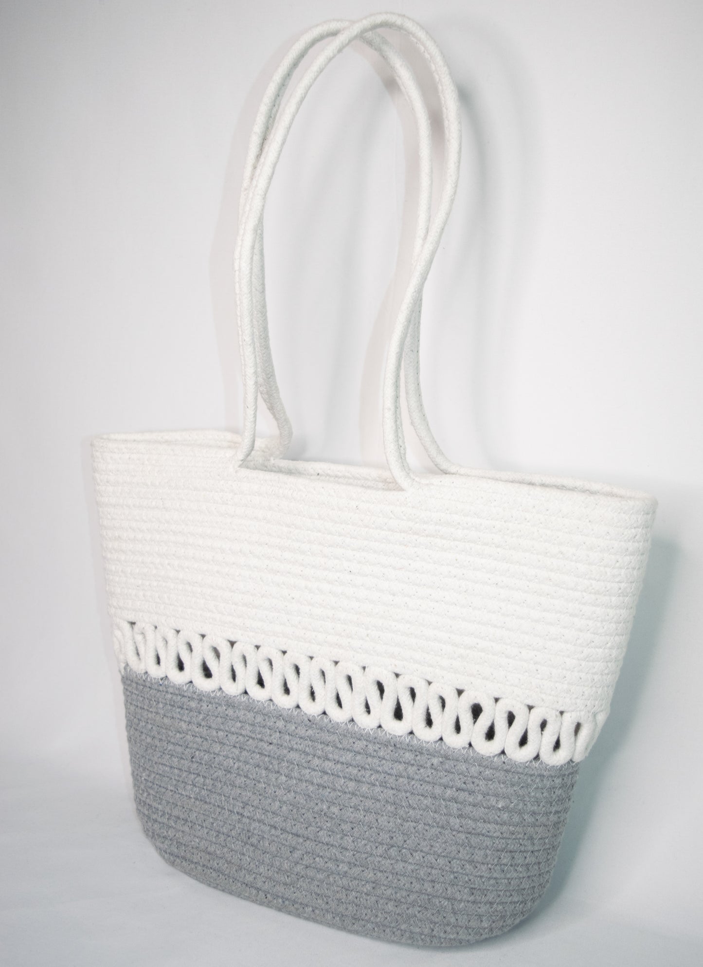 White Gray Tote Bag