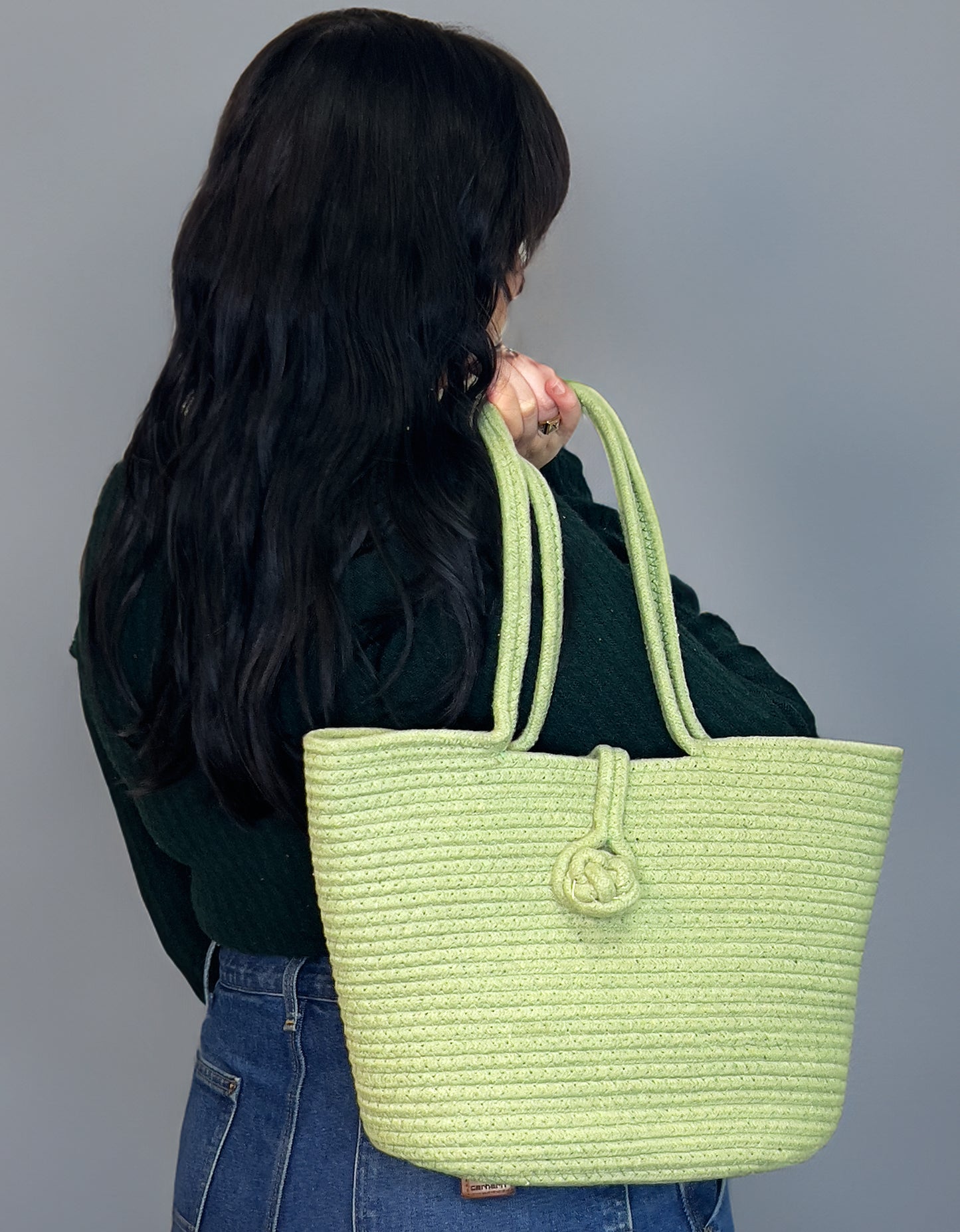 buy green cotton tote bag