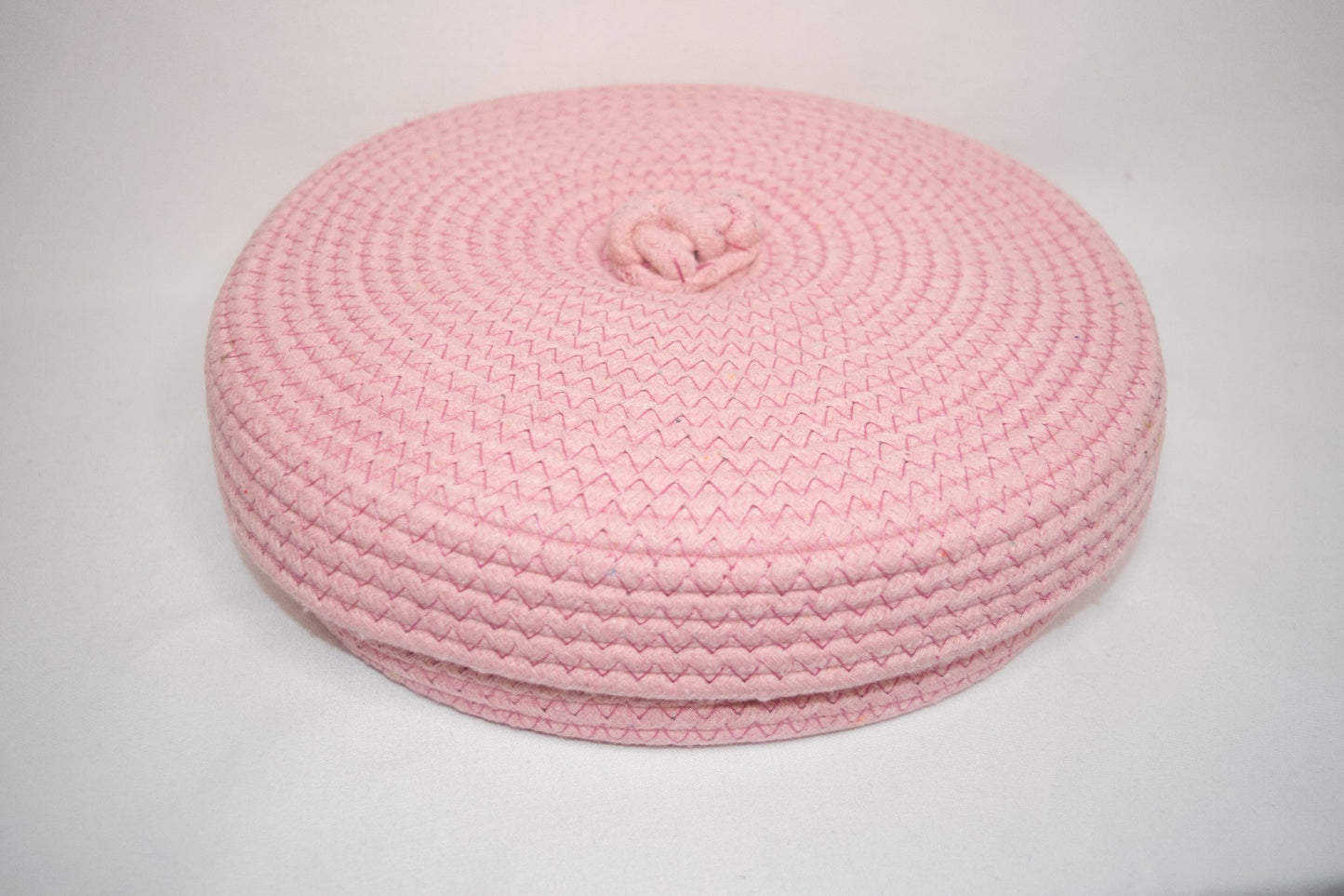 pink cotton rope baskets for storage