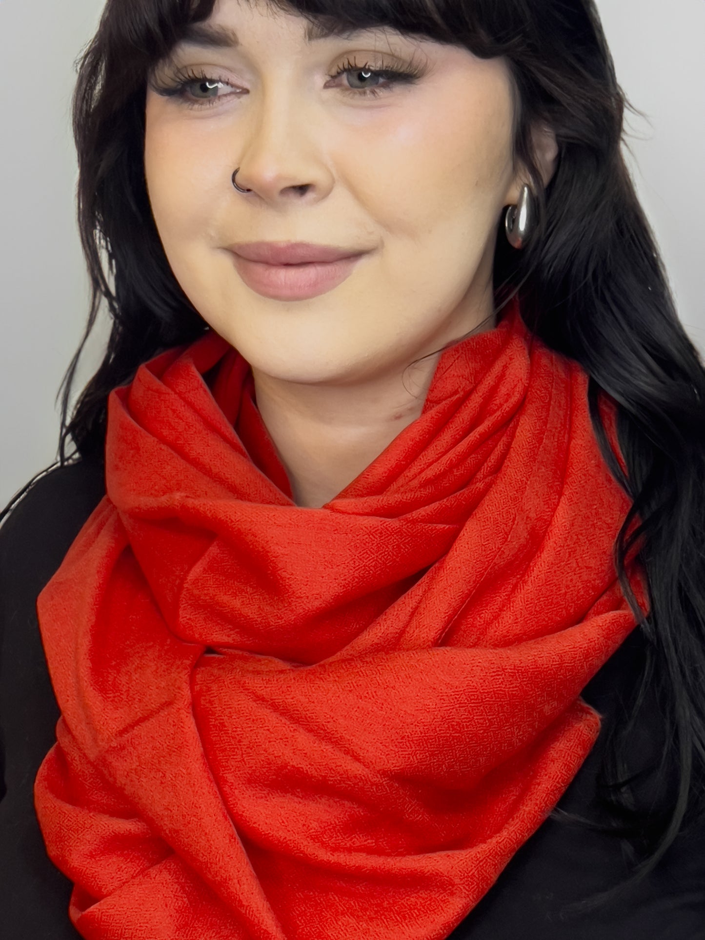 red diamond weave pashmina wrap