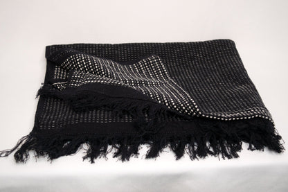 Black and white dotted cotton scarf perfect for casual and formal wear