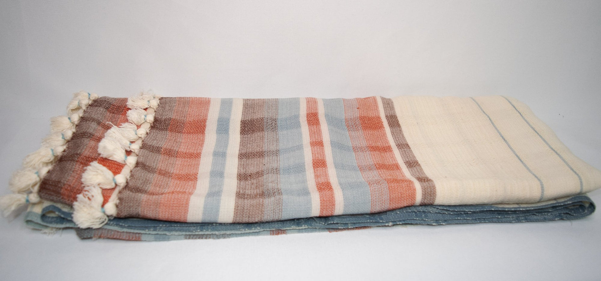 Earth Tone Plaid Wool Scarf with Fringed Tassels