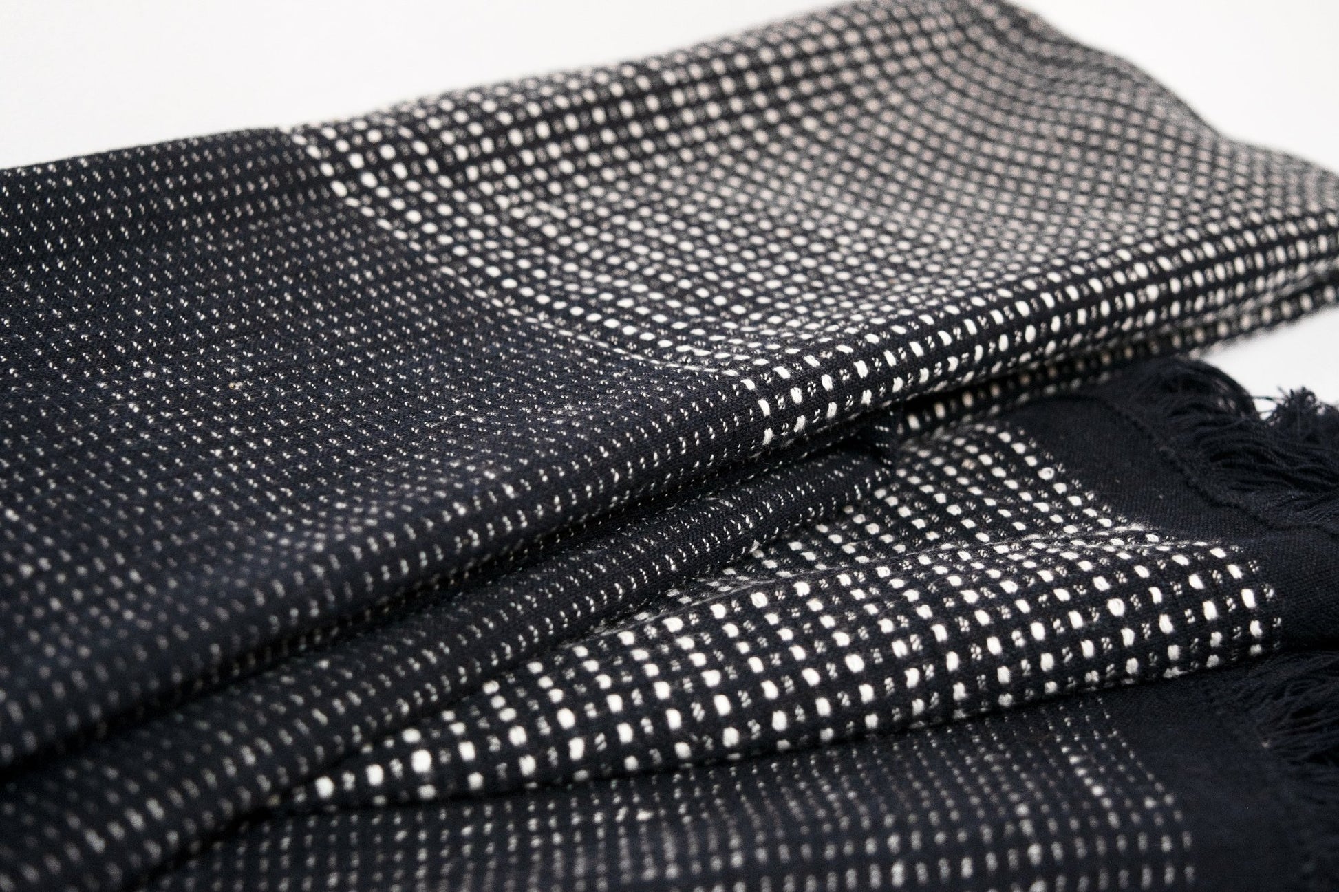 black and white dotted cotton scarf for women and men