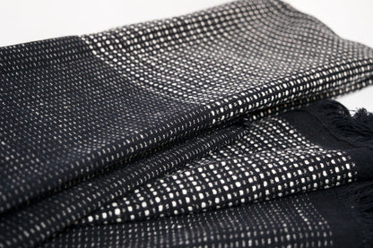black and white dotted cotton scarf for women and men